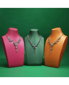 Premium Leather Necklace Display Bust For Sale