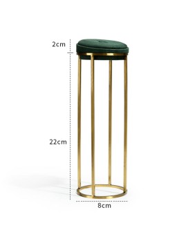 Dark Green Velvet Gold Metal Tall Ring Display Stand For Sale
