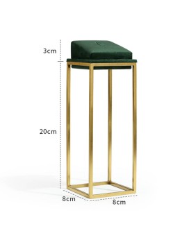Green Velvet Gold Metal Ring Display Stand For Sale