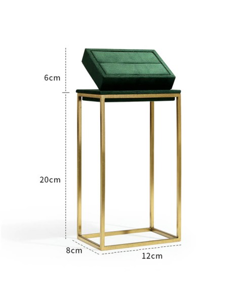 Luxe groen fluwelen gouden metalen slotring-displaystandaard te koop