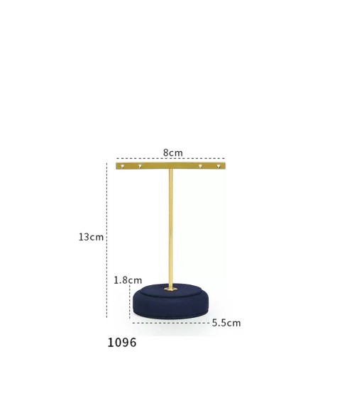 Luxuriöser, goldfarbener T-Bar-Ohrring-Display-Halter aus Metall zu verkaufen