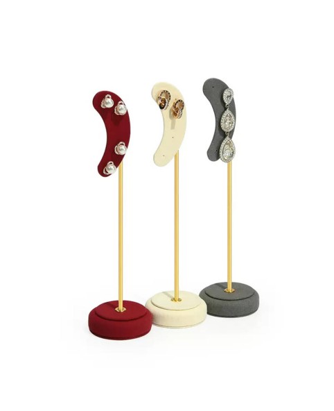 Luxuriöser, goldfarbener Samt-Ohrringständer aus Metall
