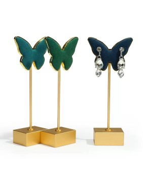 Luxus arany fém bársony pillangó fülbevaló kijelző állvány