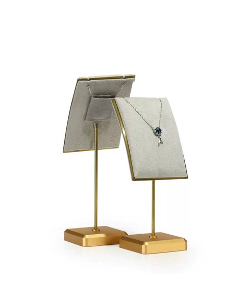 Роскошный бархатный держатель для ожерелья премиум-класса из золотого металла