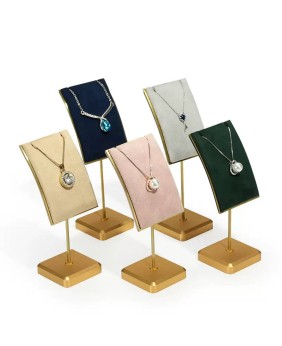 Premium-Goldmetall-Luxus-Samt-Halskettenständer