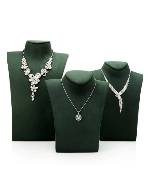 Premium Green Velvet Necklace Display Stand