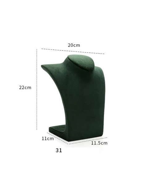 Wysokiej jakości stojak na naszyjniki z zielonego aksamitu