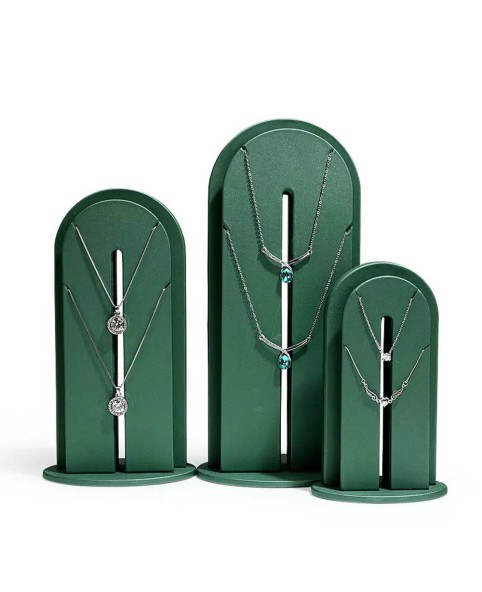 Luxury Green leather Jewelry Necklace Display Stands For Sale
