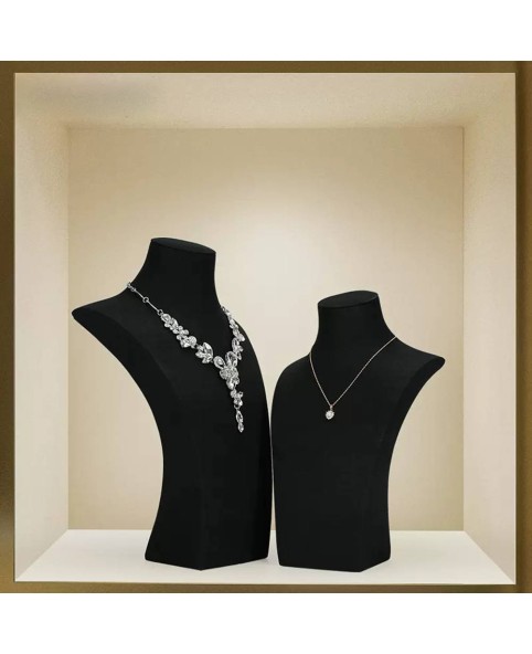 Luxury Retail Velvet Necklace Display Bust For Sale
