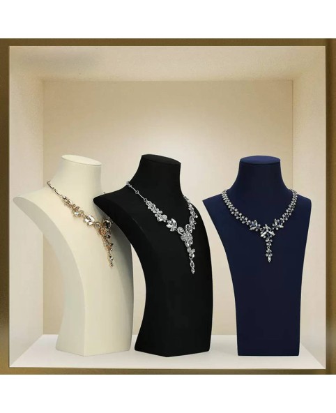 Busto de exhibición de collar de terciopelo al por menor de lujo a la venta