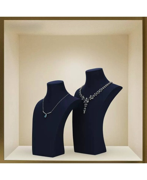 Busto de exhibición de collar de terciopelo al por menor de lujo a la venta