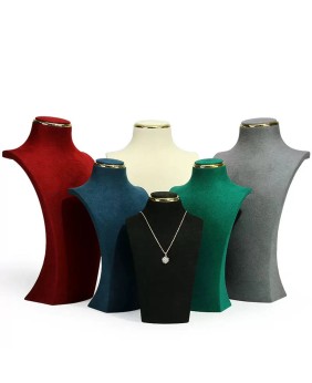 Luxury Velvet Necklace Display Bust Stand