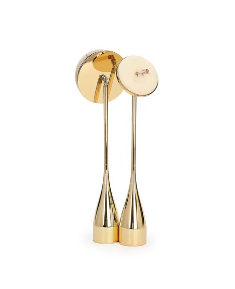 Luxury Gold Metal Cream Velvet Clip Ring Display Holder