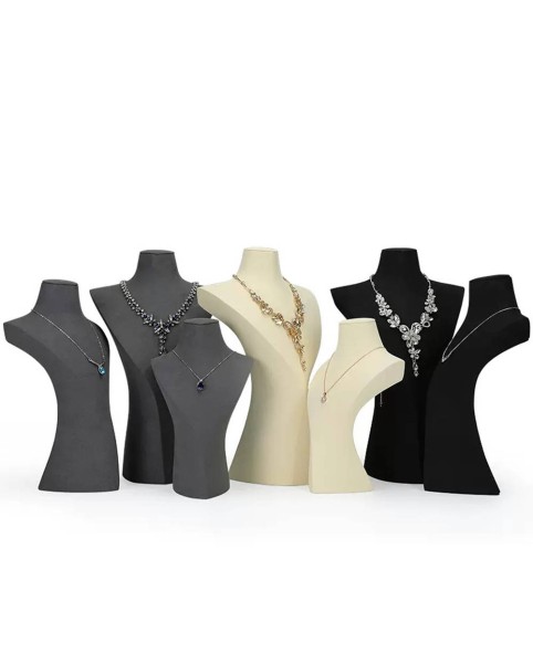 Luxury Premium Velvet Necklace Display Bust Stand