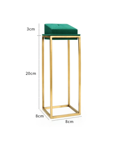 Светло-зеленый бархатный золотой металлический стенд для ювелирных изделий