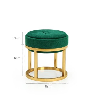 Luxury Light Green Velvet Gold Metal Ring Display Stand