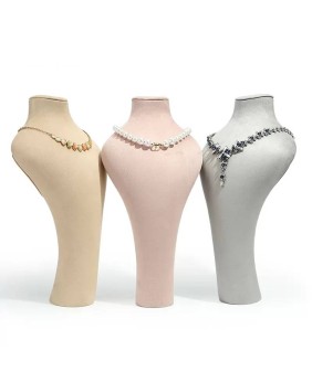 Luxuriöse Schmuck-Halsketten-Präsentationsbüste aus Samt zu verkaufen