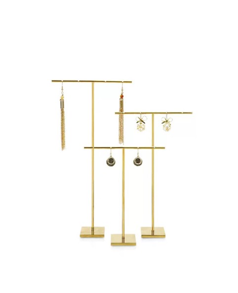 Luxury Gold Metal Cream T Bar Earring Display Holder Stand