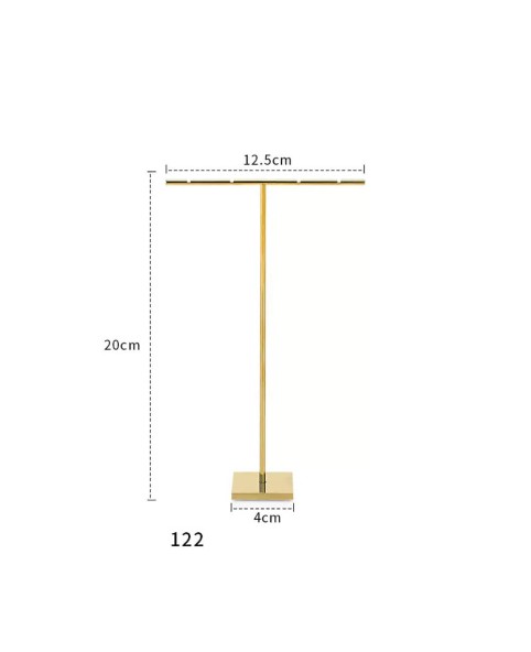 Luxe gouden metalen crème T-bar oorbel displayhouder standaard