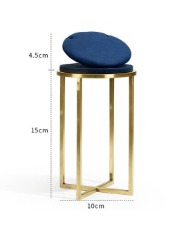 Luxury Gold Metal Navy Blue Velvet Jewelry Necklace Stand For Sale