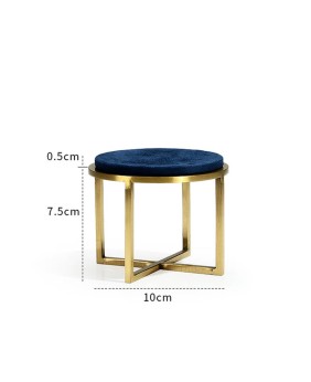 Luxury Navy Blue Velvet Gold Metal Jewelry Display Stand For Sale