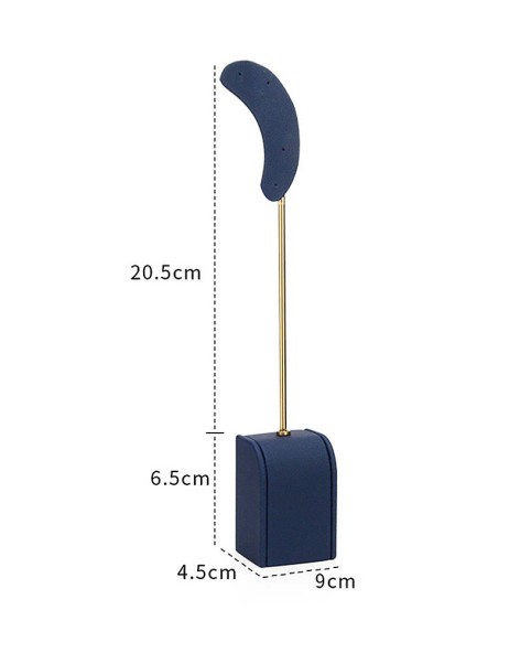 Luxury Navy Blue Leather Retail Earring Display Stand