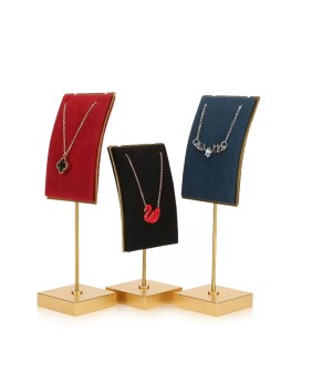 Premium Gold Metal Velvet Necklace Display Stand