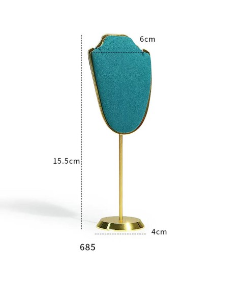 Luxury Gold Metal Velvet Necklace Display Holder Stand
