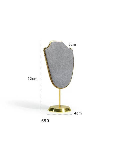 Luxury Gold Metal Velvet Necklace Display Holder Stand