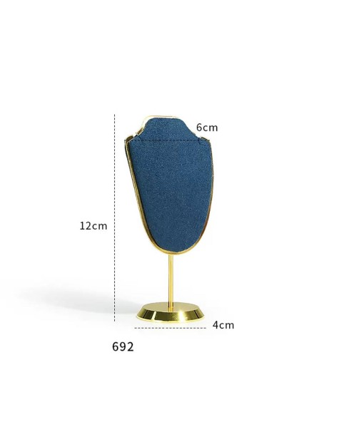 Luksusowy złoty metalowy aksamitny stojak na naszyjniki