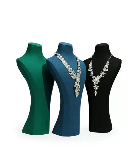 Premium Velvet Jewelry Necklace Display Bust