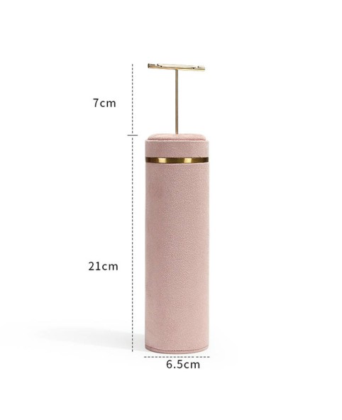 Πολυτελής βάση στήριξης με μεταλλικό σκουλαρίκι σε ροζ βελούδο χρυσό