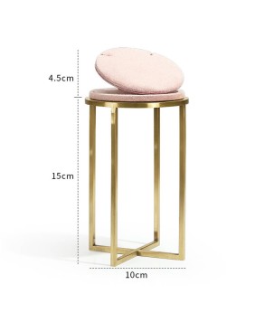 Luxus rózsaszín bársony arany fém nyaklánc kijelző állvány