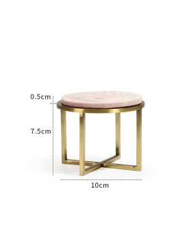 Luxury Pink Velvet Gold Metal Ring Display Stand For Sale