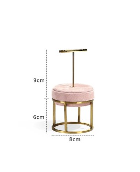 Luxury Pink Velvet Stainless Steel Retail Jewelry Earring Display Stand