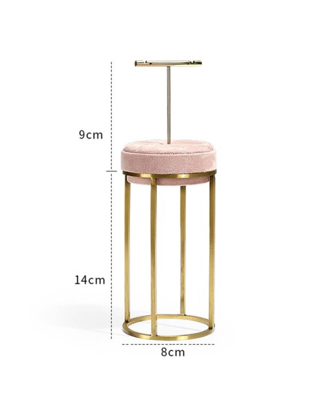 Luxury Pink Velvet Stainless Steel Retail Tall Earring Display Stand