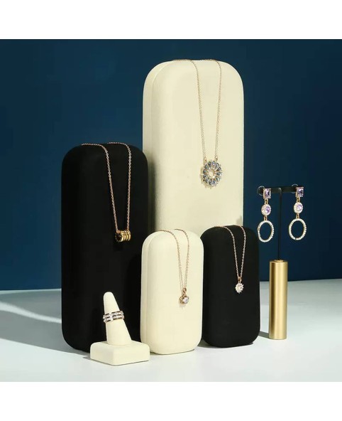 Expositor de colar de joias de veludo de luxo para venda