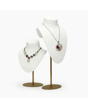 Luxuriöse Halskettenbüste aus weißem Samt zu verkaufen