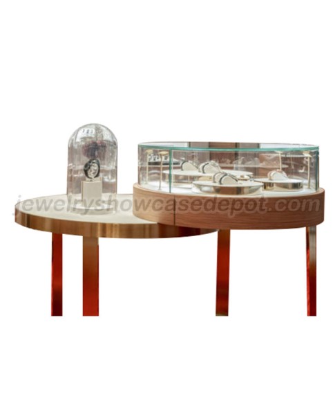 Mesa de exibição de joias com tampo de vidro de design criativo