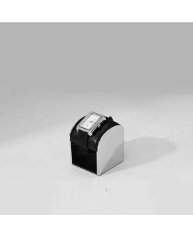 Soporte de exhibición de reloj plateado de terciopelo negro de lujo a la venta