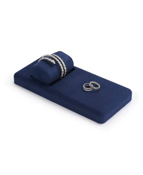 Bandeja de lujo para exhibición de anillos y brazaletes de joyería de terciopelo negro