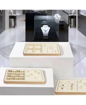 Luxury Cream Velvet Retail Jewelry Earring Display Tray