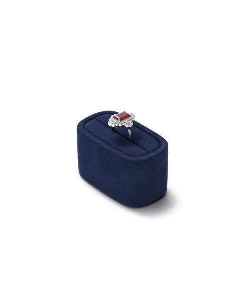 Suporte de exibição de anel de veludo azul marinho para venda