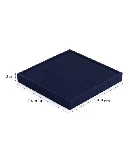 Vassoi espositivi quadrati per presentazione di gioielli in velluto blu navy