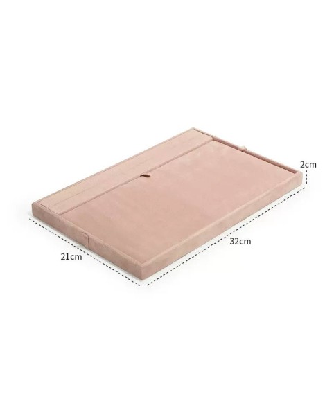 Hochwertiges Schmuck-Präsentationstablett aus rosa Samt zum Verkauf