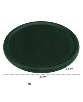 Hochwertiges großes rundes Schmuck-Präsentationstablett aus grünem Samt zu verkaufen
