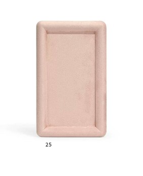 Hochwertiges rechteckiges Schmuck-Präsentationstablett aus rosa Samt zum Verkauf