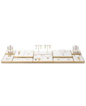 Premium White Velvet Jewelry Showcase Display Tray