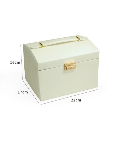 Boîte à bijoux de luxe en cuir blanc de qualité supérieure pour femmes