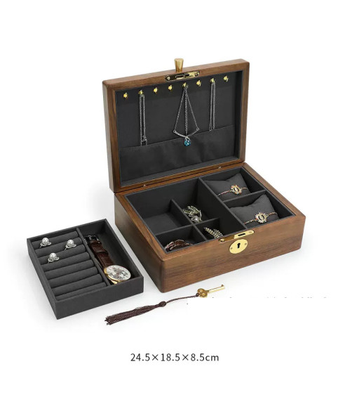 Boîte à bijoux en bois et velours pour femmes à vendre